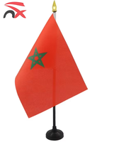 Lot de souvenirs du Maroc : drapeau rouge et vert, collier, boucles d'oreilles, épingle, porte-clés, drapeau de bureau, couvre-table – Cadeau pour les fans
