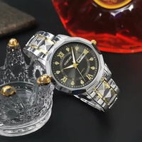 Montre analogique à quartz en acier inoxydable avec date et jour, étanche, sportive, lumineuse, pour homme, bracelet de luxe, montres pour homme