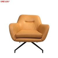 Fauteuil Jensen moderne pour salon, style italien, fauteuil de salon, pieds en métal, fauteuil pivotant