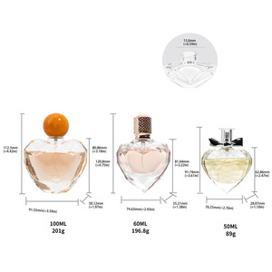 Flacon de parfum en forme de cœur Mk 50 ml avec bouchon papillon, distributeur de parfum en verre pour le transfert - Product Image 4