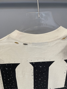 T-shirts pour hommes de la <span class=keywords><strong>marque</strong></span> de mode LH, design personnalisé avec strass et trous, manches courtes, vente <span class=keywords><strong>en</strong></span> gros, T-shirts Life Hustlers pour hommes - Product Image 6
