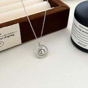 Collar con colgante de manzana de plata de ley S925, diseño geométrico de fruta, cadena para clavícula, regalo para mujer - Product Image 2