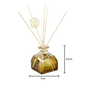 Difusor de Aromas Encal de Vidrio Ámbar con Base de Madera y Bola de Ratán - Product Image 3