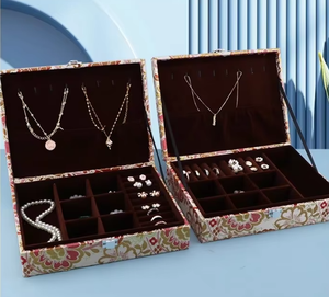 French <b>Retro</b> Jewelry Case Advanced Embroidery <b>Fabric</b> Jewelry Storage Case Wholesale of High-Quality Jewelry Case - Product Image 4