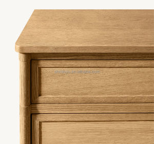 <span class=keywords><strong>MYHOME</strong></span> Comodini a 3 Cassetti in Stile Francese Contemporaneo, Mobili da Camera da Letto in Legno Massello di Rovere di Alta Qualità, Elemento di Arredo per la Casa - Product Image 3