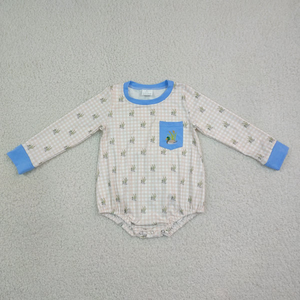 เสื้อผ้าเด็กผู้ชายแขนยาวปักลายเป็ดกวางกระเป๋าลายสก๊อต - Product Image 2