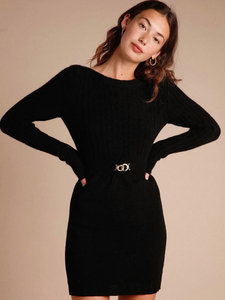 2022 été nouvelle robe en laine pour les femmes taille courte col rond coupe ajustée tricoté français Style rétro décontracté solide motif lavable - Product Image 2
