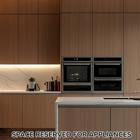 Meubles de cuisine sur mesure de style rustique moderne européen, en bois blanc, avec îlot central, pour appartement