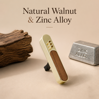 Diffuseur d'arômes magnétique de luxe en métal pour voiture, rechargeable, en bois de noyer et alliage de zinc