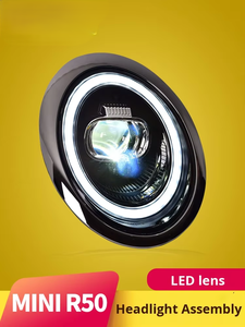 Para <span class=keywords><strong>BMW</strong></span> <span class=keywords><strong>MINI</strong></span> <span class=keywords><strong>R50</strong></span> montaje de faros R52 lente LED modificada 12V circulación diurna y luz de señal de giro condición nuevo Plug and Play - Product Image 4
