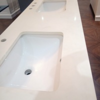 Double éviers en quartz blanc pur de 40x60 pouces, préplumés, comptoir de cuisine, de salle de bains