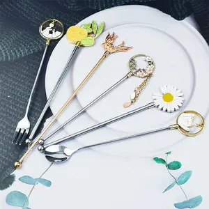 Metal Stir Sticks Custom Swizzle Coffee Stirrer Metal Stir Sticks Tea Stainless Steel Drink Coffee Stirring Rod Drink Stirrers