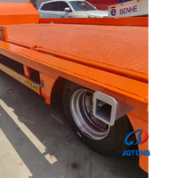 Semi-remorque surbaissée en acier 3/4 essieux 20T 25T 40T 50T 60T avec échelle hydraulique pour le transport de machines lourdes