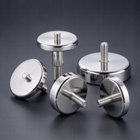 Pied de nivellement métallique ZHONGDA WA-08 en acier inoxydable, rond, réglable par vis, pour base de machine