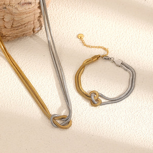 Minimalist Anti-Tarnish Stainless Steel 18K Gold Plated Knot <b>Bracelet</b> for Women Fine Chain & Link <b>Couples</b> - Product Image 2