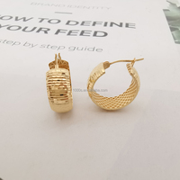 Boucles d'oreilles en or massif 18 carats Au750, bijoux fins, finition diamantée, boucles d'oreilles créoles