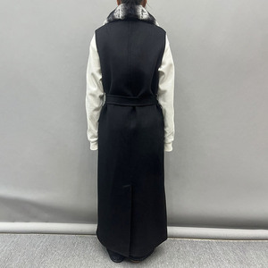 Jancoco Gilets en fourrure de cachemire double face <span class=keywords><strong>Gilet</strong></span> en laine fait main pour femmes avec fourrure de lapin Rex - Product Image 2