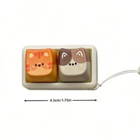 Porte-clés mécanique à 4 touches avec logo personnalisé, impression UV, clavier LED lumineux, outil de décompression en acrylique motif dessin animé
