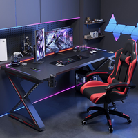 Table de Jeu Moderne pour Ordinateur, Bureau PC pour Chambre à Coucher, Table de Bureau de Jeu Vidéo, Table de Jeu pour Ordinateur de Bureau