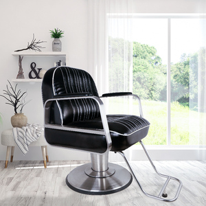 Chaise de barbier à vendre chaise de barbier de Salon hydraulique lourd doré vente chaude chaises de barbier antiques emballage en bois en cuir doré - Product Image 5