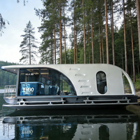 Bateau-maison de luxe flottant petite maison bateau maisons préfabriquées ponton en aluminium bateau-maison
