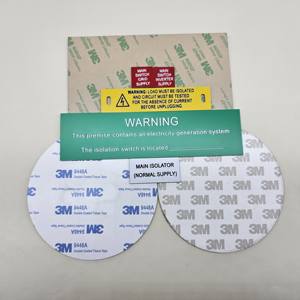 wholesale warning ABS <b>plastic</b> PV label kit customized solar stickers - Product Image 4