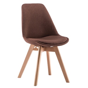 Chaise de table, mobilier de restaurant moderne, en bois et cuir matelassé, style dossier - Product Image 1