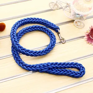 Pet Supplies 8 Strands Woven Nylon Dog Leash Walking Training Pet Dog Leash Traction Rope for Medium and Large Dogs