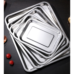Plateau carré en acier inoxydable 304 épaissi casserole <span class=keywords><strong>de</strong></span> <span class=keywords><strong>cuisson</strong></span> profonde rectangulaire servant BBQ congélateur casserole pour cuisine Restaurant fête - Product Image 2