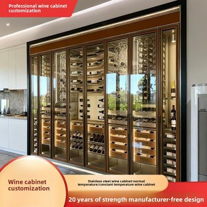Vinoteca Termostática Multifuncional Personalizable de Acero Inoxidable, Mueble para el Hogar, <span class=keywords><strong>Bodega</strong></span> de Lujo para Licores y Vino Tinto - Product Image 2