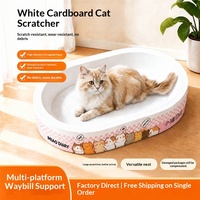 Lit-grattoir pour chat en carton ondulé blanc, sans poussière, utilisable toute l'année, style mignon, fabriqué en Chine, livraison directe, livraison gratuite
