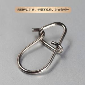 ตะขอเกี่ยวสแตนเลสทรงหยดน้ำแบบหมุนได้ พร้อมเข็มกลัดนิรภัย สำหรับตกปลา ตัวเบ็ดโลหะเปิดได้ ไม่ทำลายสาย ตัวเชื่อมตะขอเกี่ยวสาย - Product Image 3