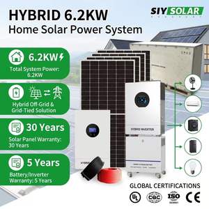 Système d'énergie solaire hybride résidentiel 6,2 kW 6200W Installation facile Kit complet <span class=keywords><strong>Prix</strong></span> de gros Approvisionnement direct d'usine - Product Image 1