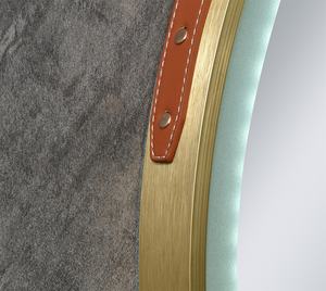 กรอบโลหะกระจกห้องน้ำพร้อมสายหนังหรูหราติดผนังฟังก์ชั่นสวิทช์เซ็นเซอร์วงรีทรงสี่เหลี่ยมผืนผ้า - Product Image 4