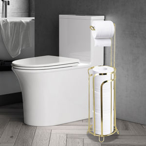 थोक मुक्त स्टैंड धातु बाथरूम शौचालय कागज रोल धारक सुरुचिपूर्ण सोने के टिशू धारक - Product Image 1