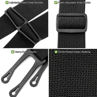 Bretelles de pantalon de hockey sur glace PUCKPROS de haute qualité et durables, réglables en Y à 4 points, en sangle élastique en polyester haute élasticité pour