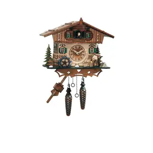 Germania eccellente qualità bellissimo orologio a cucù della casa della foresta nera con Lumberjack e ruota del mulino con musica in vendita