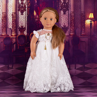 Échantillon gratuit Robe de mariée pour poupée de 18 pouces Ensemble de vêtements pour poupée de haute qualité Matériel en polyester Marque Black Horse