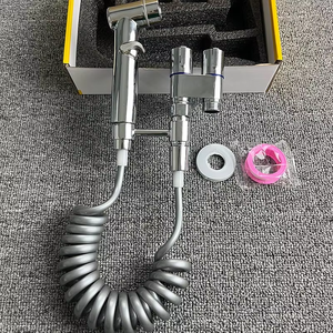 Toilet Bidet Sprayer <strong>Shattaf</strong> Telephone Line <strong>Wall</strong> <strong>Mounted</strong> for Bathroom Tap - Product Image 6