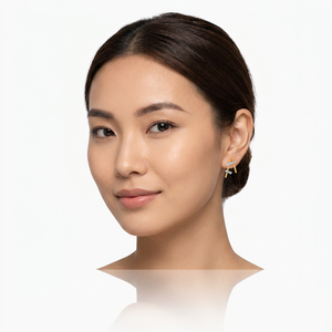 ต่างหูเพชรทรงกากบาทสีทอง - Product Image 6