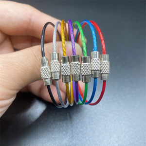 An Toàn Thép Không Gỉ Thông Tư Hành Lý Tag Cáp Du Lịch Túi Xoắn Ốc Khóa Cáp Dây Thép Dây Đa Chức Năng Kim Loại Móc Khóa - Product Image 5