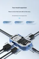 Hub Ekspansi USB 3.0 Aluminium Alloy 4-Port Tipe-C untuk Laptop, Ponsel, Thunderbolt, dan Game, Tersedia