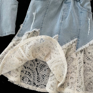 Nuovo Set Gonna in Denim Stile Coreano per Ragazze 2026, Completo Estivo alla Moda in Tre Pezzi - Product Image 6