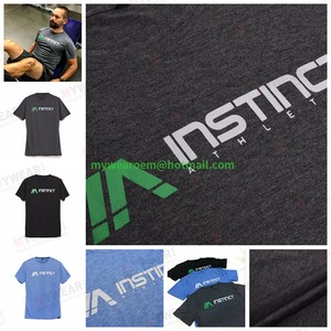 T-shirts de sport pour hommes personnalisés à séchage rapide, t-shirts de fitness à manches courtes, coupe ajustée, impression de logo personnalisée, vente en gros - Product Image 5