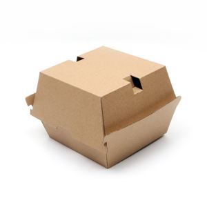 カスタムクラムシェル食品包装使い捨てクラフト紙食品グレードパッキングバーガーボックスバーガーフードボックス包装ハンバーガーボックス - Product Image 2