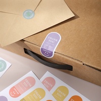 Autocollants adhésifs pour sceller les boîtes cadeaux, imprimés en couleur, style ligne, motif chiot, inspirés de la dopamine, pour le visage, étiquettes de bénédiction