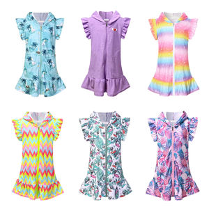 Maillot <span class=keywords><strong>de</strong></span> bain pour enfants, taille plus, couvre-maillot pour filles, couvre-maillot en tissu éponge à capuche, fermeture éclair, tissu éponge avec imprimé sur le thème <span class=keywords><strong>de</strong></span> l'amour - Product Image 1