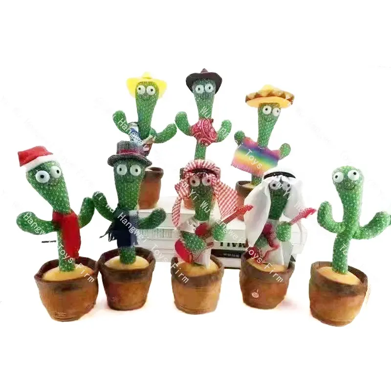 Fabriek Groothandel Mexico Dansende Cactus Pluche Speelgoed Liedjes Herhalen Talk Muziek Led Light Dance Cactus Pluche Speelgoed