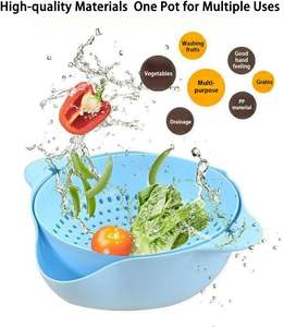 Passoire de cuisine double couche flexible en PP sans BPA de qualité alimentaire, pour évier, égouttoir à salade, avec écoulement d'eau par robinet, DIY - Product Image 5