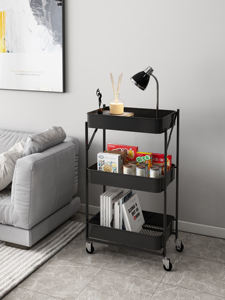 3-laags draad ultra-dunne rollende voorraadkast plank ambachtelijke auto metalen opbergorganizer plank keukentrolley - Product Image 6